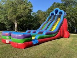 24FT by 50FT Double Lane Retro Waterslide